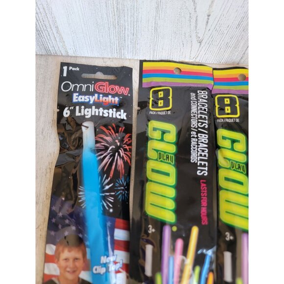 Glow in dark bracelet set USA July 4th multicolor Halloween accessory - Picture 3 of 7